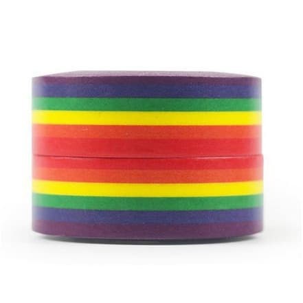 Japanese Washi Tape - Rainbow Vertical Horizontal Lines