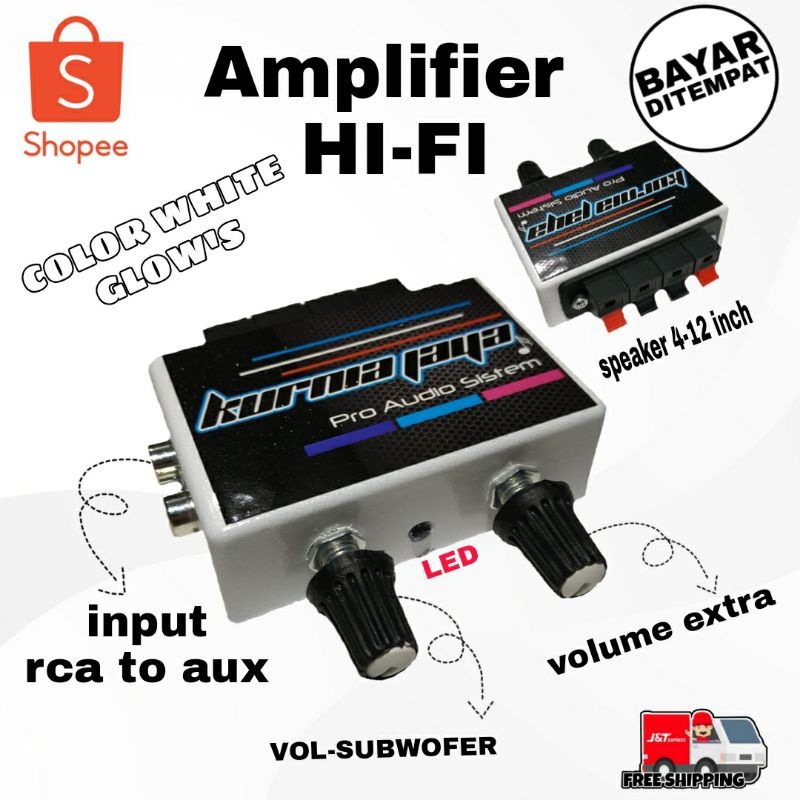 POWER AMPLIFIER MINI KIT 5VOLT POWER BASS AMPLI WHITE GLOWS [TERBARU]