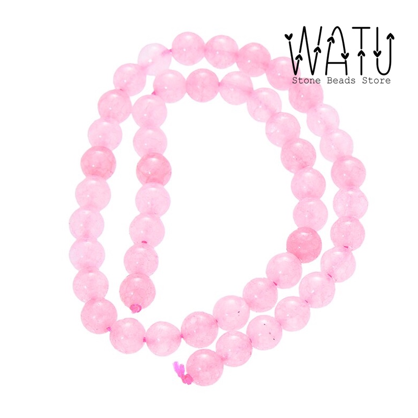 Manik Batu Alam Pink Rose Quartz Stone Beads