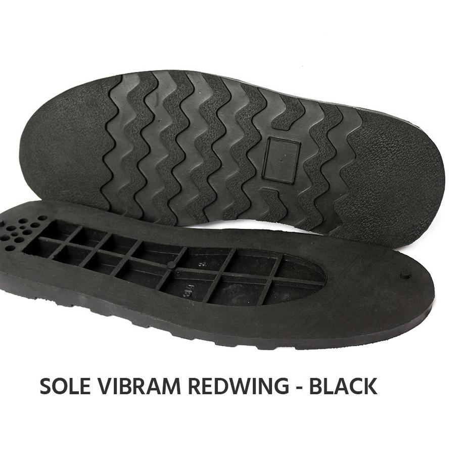 sol redwing vibram hitam dan krem karet, sol potong Odrey GRSS75453