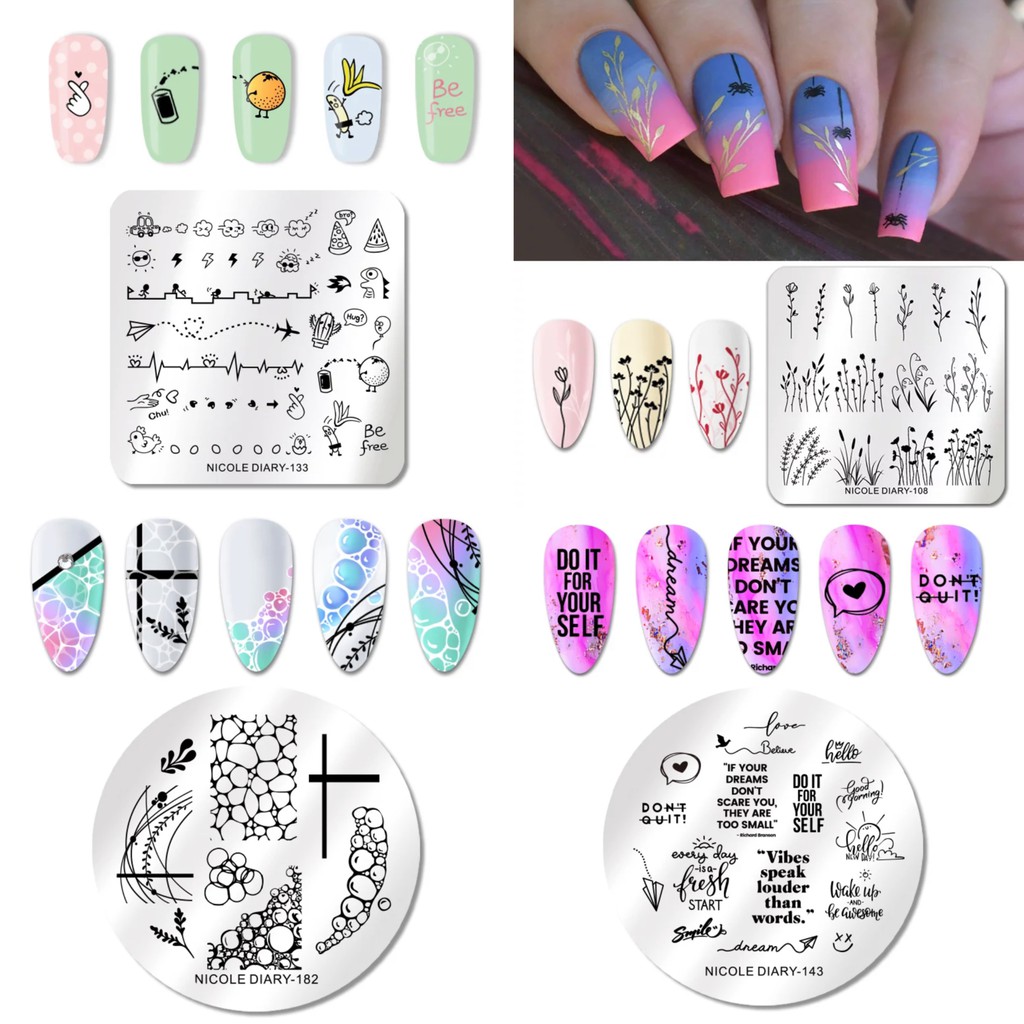 Stamping Plate Nicole Diary Cetakan Gambar Nail Art