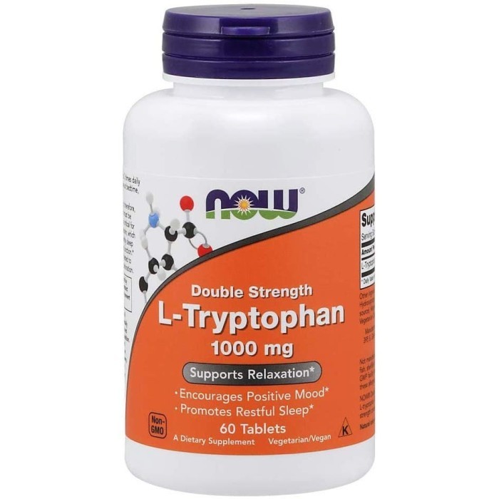 Now Food Double Strength L-Tryptophan 1000mg 60 Tab Now Tryptophan USA