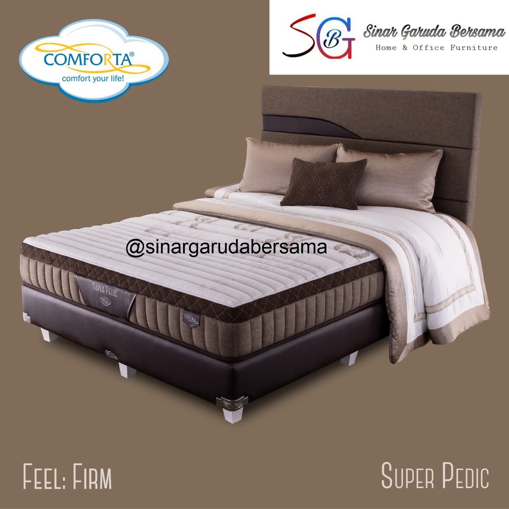 FULL SET COMFORTA SUPER PEDIC SPRING BED / KASUR ORTHOPEDIC COMFORTA NEW