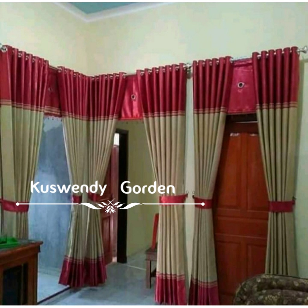 Gorden Blackout Flat 100 x 250 cm Tinggi 2.5 meter Hordeng Jendela Pintu Tirai Minimalis