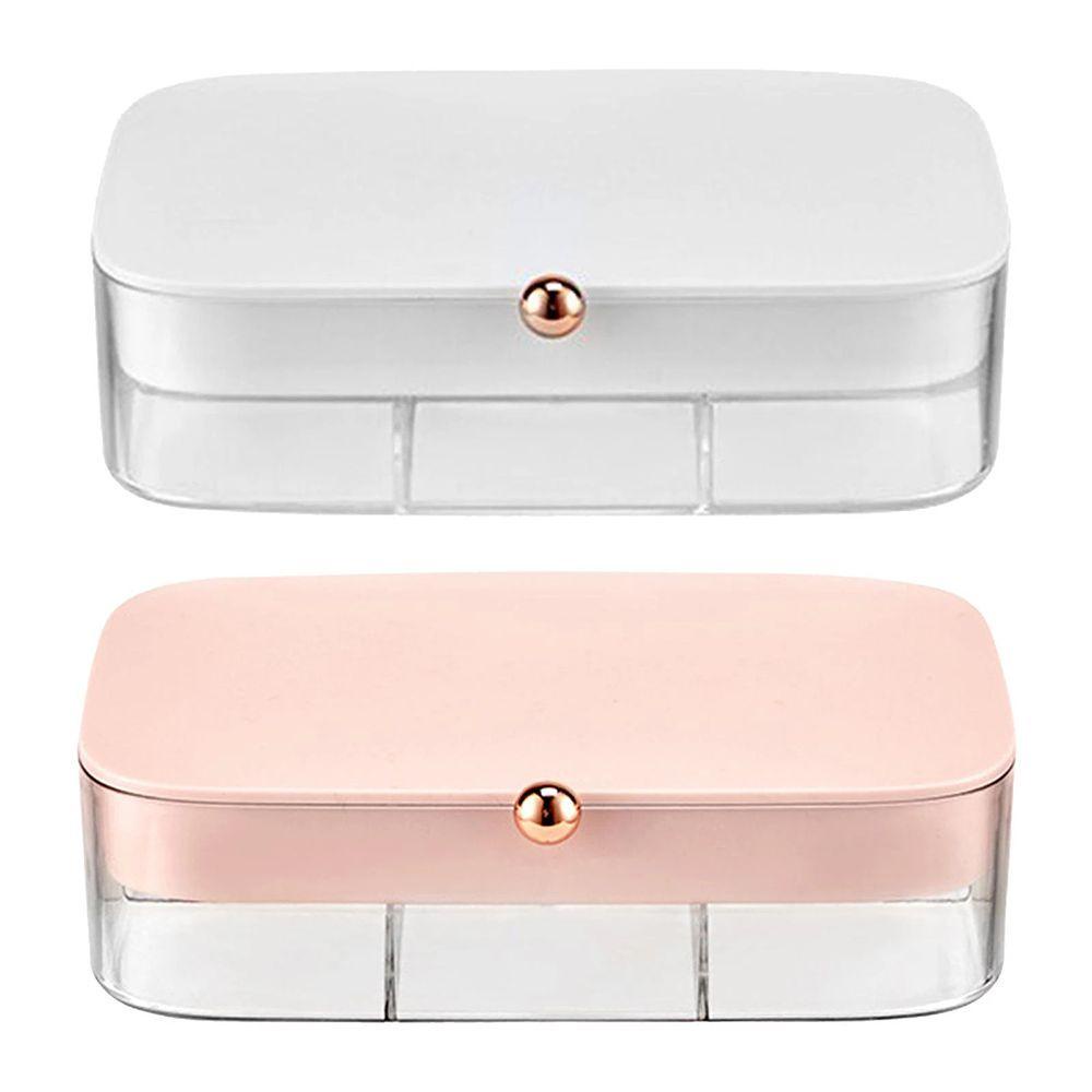 【 ELEGANT 】 Organizer Perhiasan Tahan Air Gadis Kalung Case ABS Perempuan Multi-Layer Tempat Anting