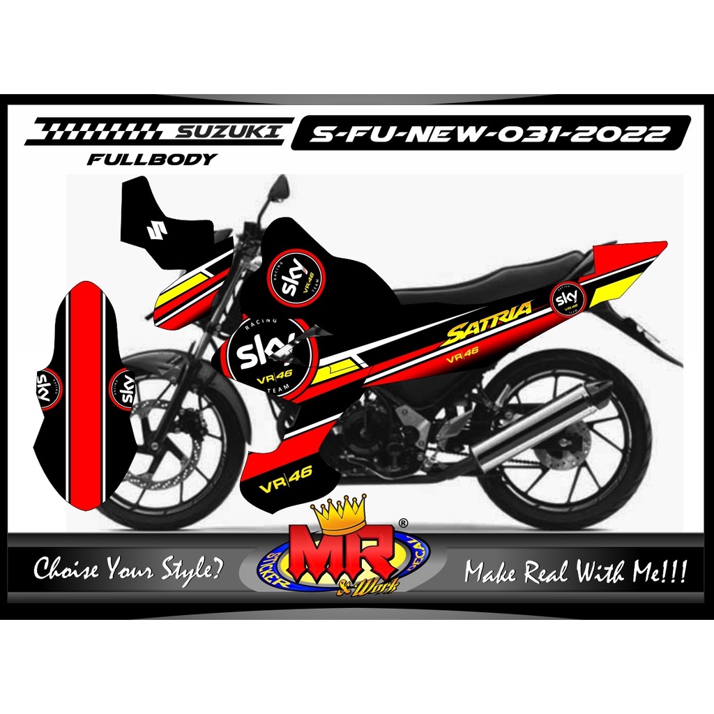 Decal Stiker Motor Suzuki Satria F New FullBody Stiker Custom Keren