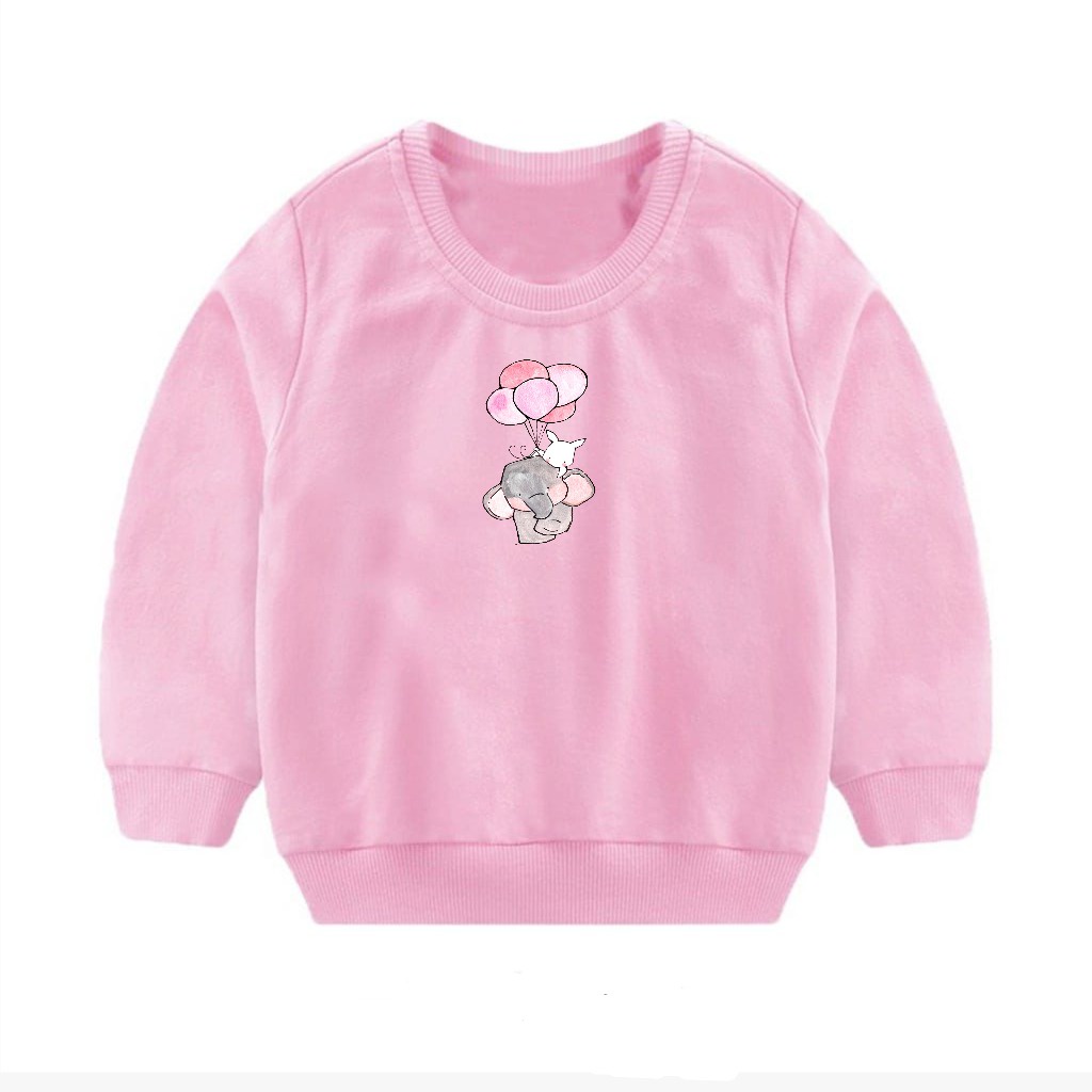 Crewneck sweater anak flece tebal unisex motif lucu terbaru perempuan dan laki laki
