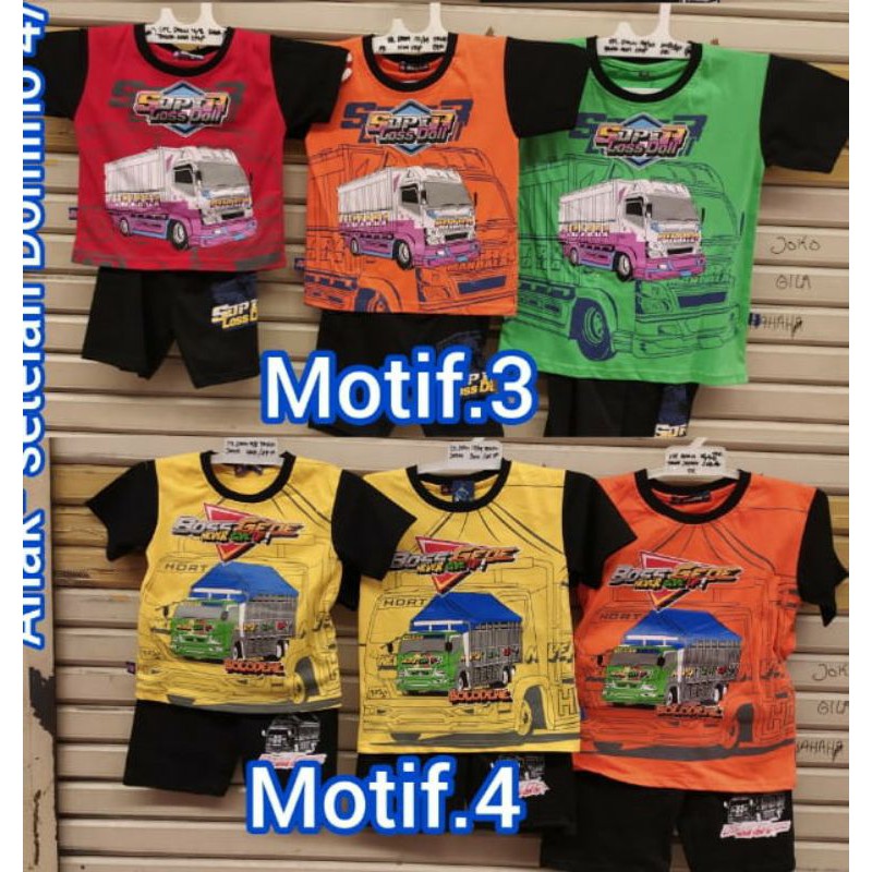 SETELAN BAJU TRUCK ANAK KIDS BEST SELLER DRIVER MANIA 1-8 Thn