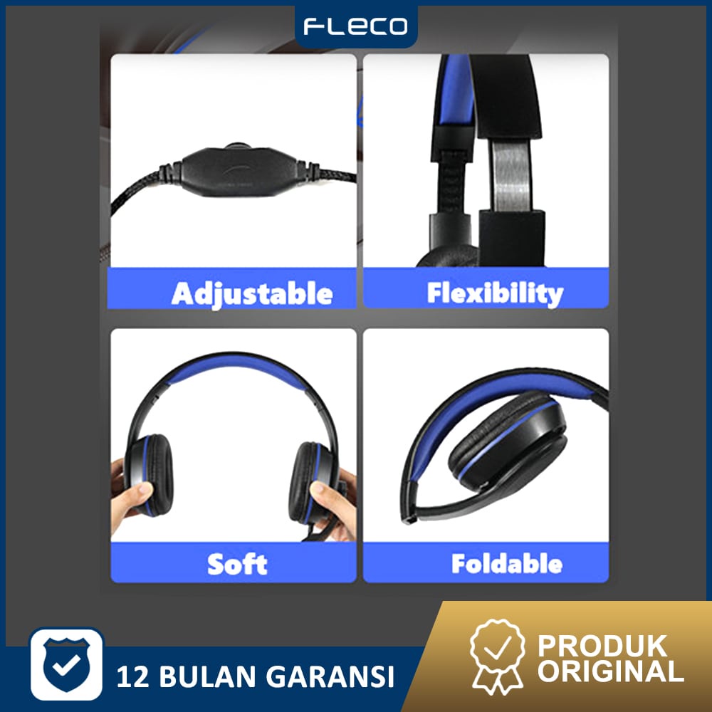 Headset Gaming FLECO FL-880 PC/Mobile Dengan turbo jack 3.5 super bass