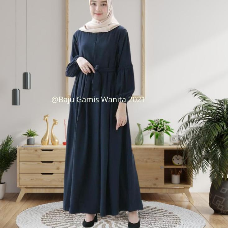 Gamis2021 Gamis Kekinian Dress Syari Lebaran2021 Polos Premium Busui Dress Muslim [CYM.16Ap22e]