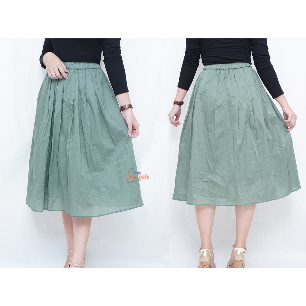 ROK WANITA 7/8 B4n4n4 R3publ1c PINGGANG KARET RAMPLE-1
