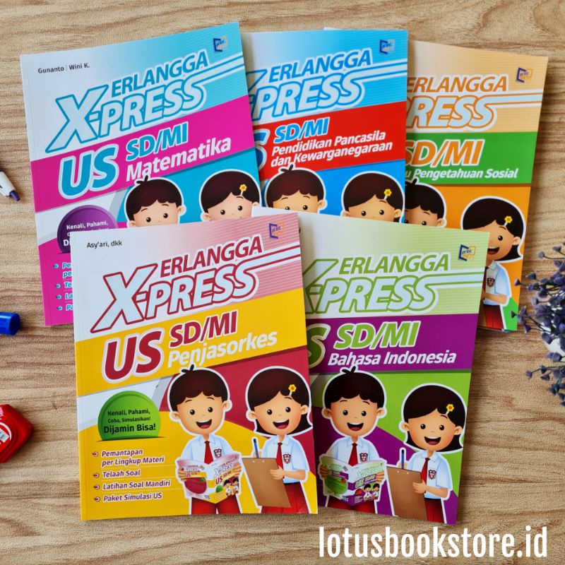 Buku Xpress US SD (Matematika IPA Indonesia PPKN PJOK) - Erlangga Original - UN USBN-0