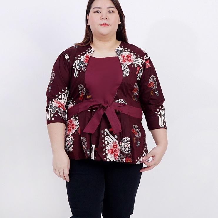 Lagi Tren.. BAJU BLOUSE ATASAN  BATIK WANITA JUMBO BIG SIZE LD 120cm XXL XXXL BLUS 311 BAJU IBU HAMI