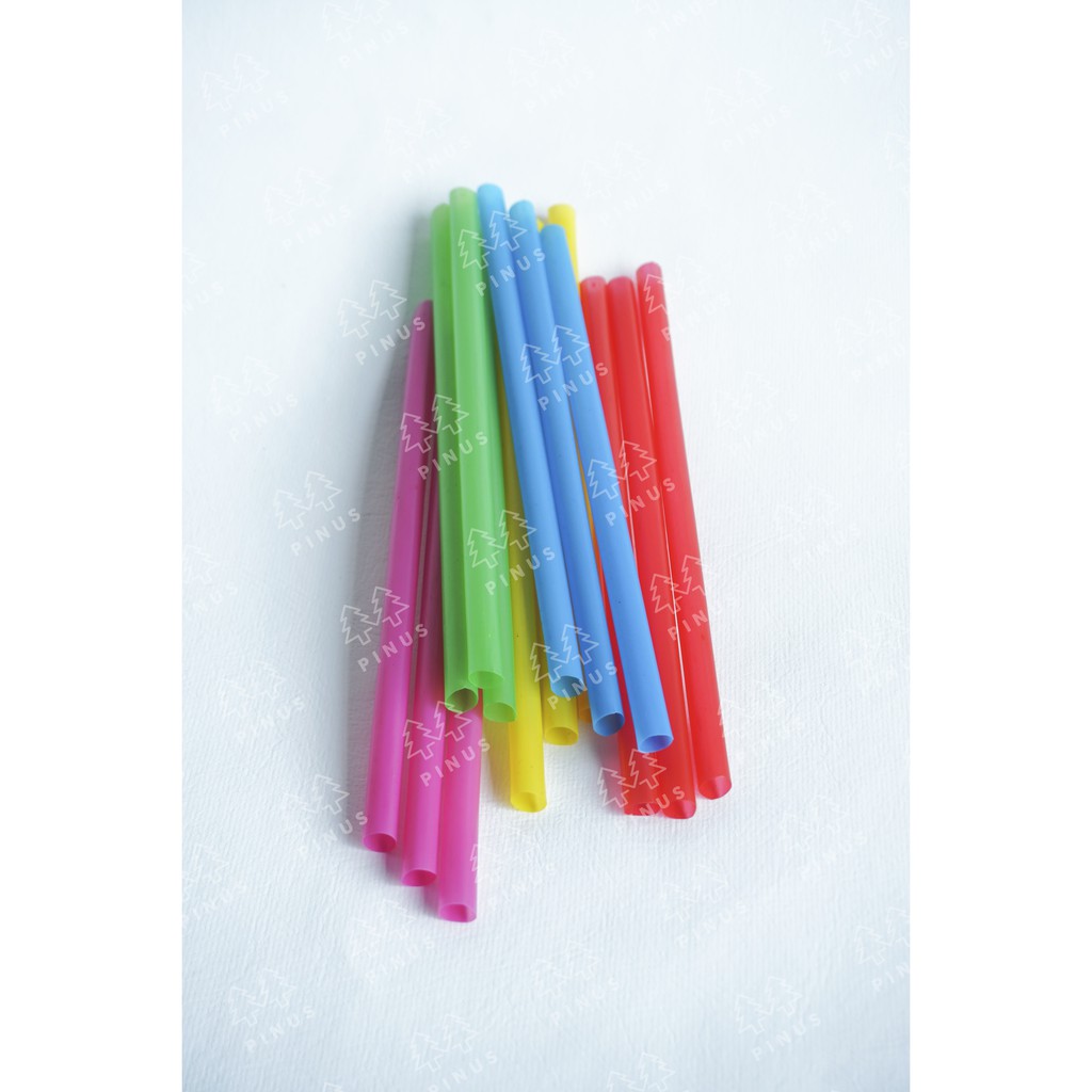 SAKURA SEDOTAN PLASTIK WARNA PANJANG 20CM DIAMETER 8MM