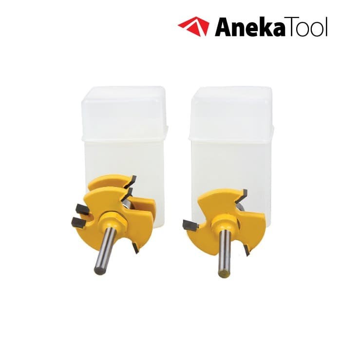 AnekaTool Mortise Mata Profil Sambung Kayu 2 Pcs Tounge &amp; Groove Router Bit