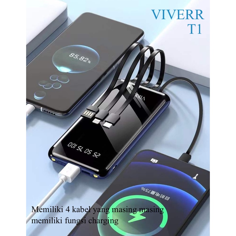 Powerbank slim model smart 3 kabel out[ut type C,micro, dan iphone T1 kapasiatas 22.000 mAh fast charging.