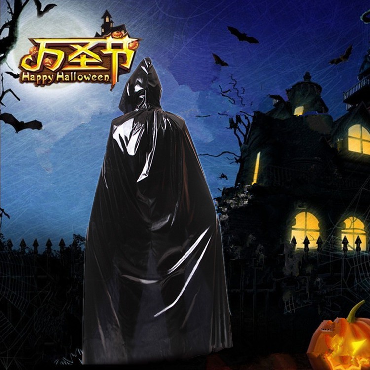 JB-05 jubah halloween hitam gold merah kilap death reaper setan devil iblis vampir dracula cloak