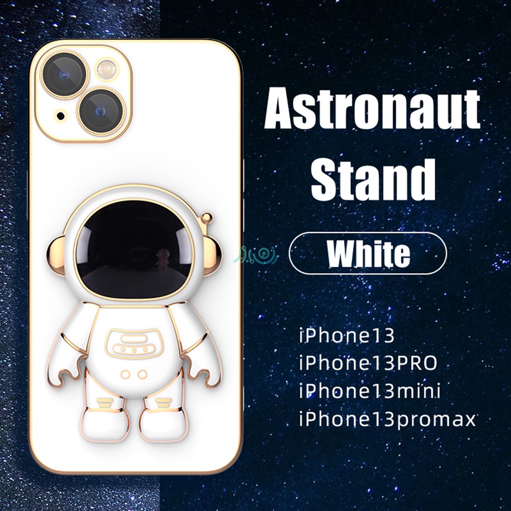 Soft Case Pelindung Lensa Desain Astronot 3D Untuk iPhone 13 12 11 Pro Max XS Max XR X 6 6s + 7 + 8 Plus SE 2020