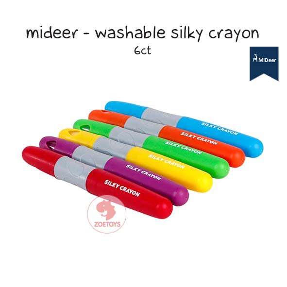 Zoetoys Mideer - Washable Silky Crayon 6 ct. 12 24 warna colors | Krayon Aman Body Face Painting | Cari Kado | Cari Kado Natal