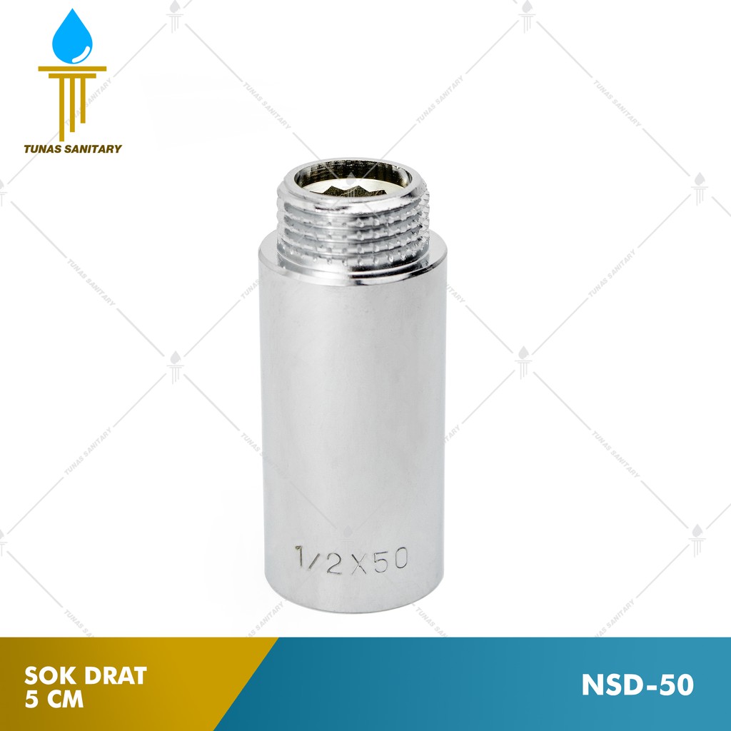 Sok Drat Luar Dalam Kuningan 1/2 Inch x 5 CM NSD-50
