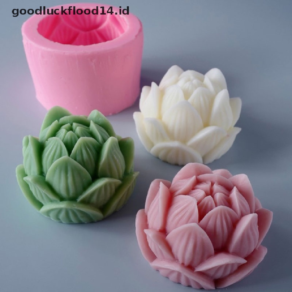 [OOID] Aromatherapy Candle Silicone Mold 3D Lotus Flower Shape Soap Silicone Mould DIY ID