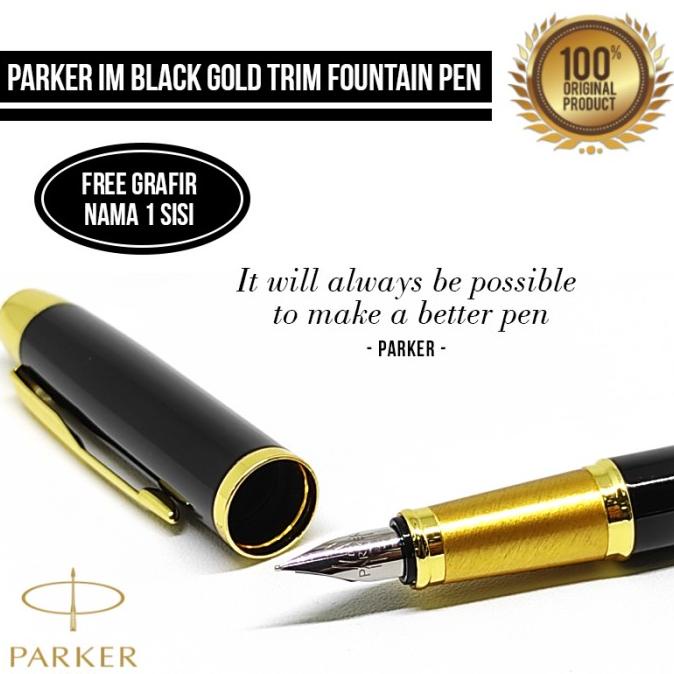 PARKER IM BLACK GOLD TRIM FOUNTAIN PEN ORIGINAL