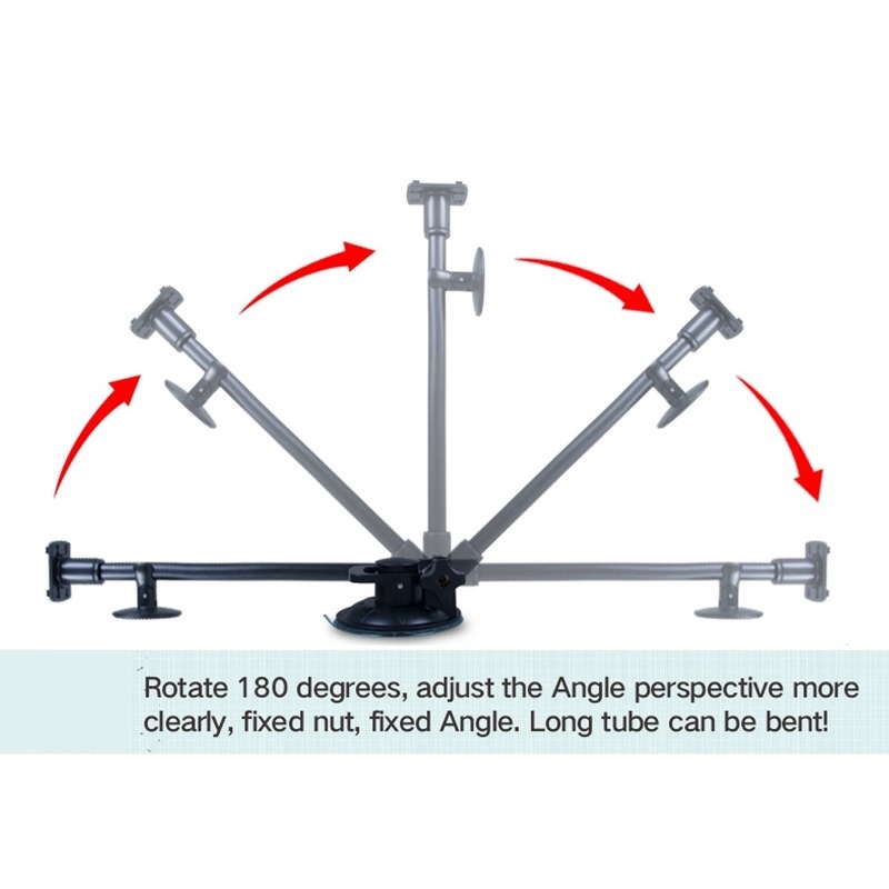 Penopang lengan panjang ipad holder Universal car Tablet PC holder tablet support Braket kaca depan Bracket panel instrumen Baki hisap dudukan tablet Dapat berputar 360 derajat Dapat disesuaikan dengan menekuk Biasa digunakan untuk 6-10 inci