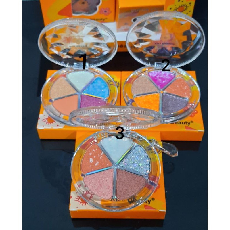 ECER!!!EYESHADOW GLITTER 5 WARNA KISS BEAUTY NO.87135