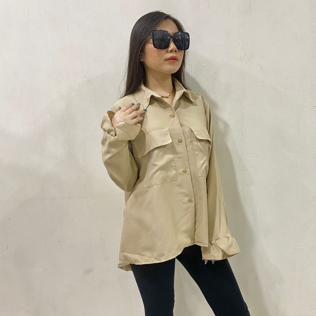 RD FASHION KEMEJA POCKET OVERSIZE POLOS