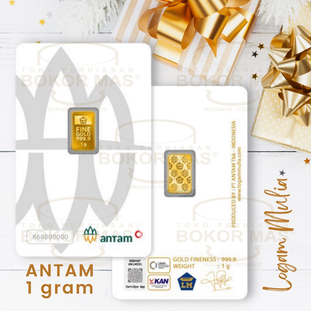 LOGAM MULIA 24K CERTICARD EMAS ANTAM 0.5, 1, 2, 3 GRAM-Emas Batangan - 1