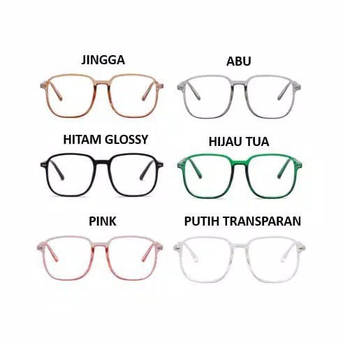 *ALIBABA1688*COD Kacamata Anti Radiasi Wanita / Pria Frame Transparan Import