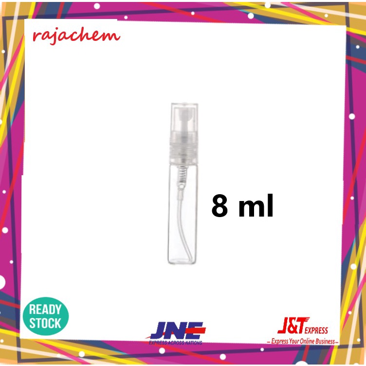 Botol Spray Kaca Bening 8 ml Refillable Parfum Vial Travel Size