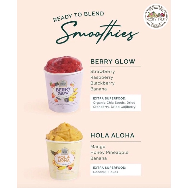 

GOLDEN NATURA READY TO BLEND SMOOTHIES/ PREMIUM FROZEN FRUITS