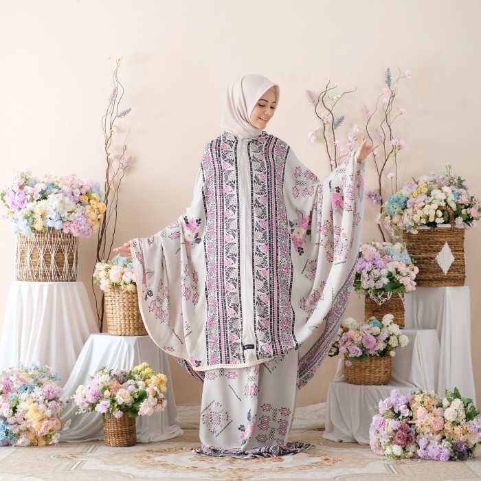 Mukena Zianisa Border Clava Grey Allsize