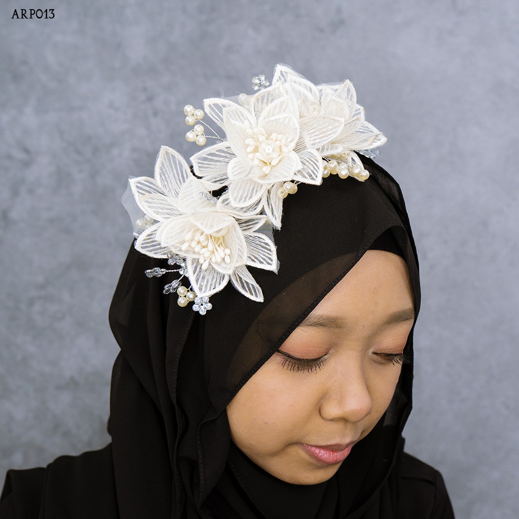 [PRODUK TERLARIS] HEADPIACE BROKAT MUTIARA AKSESORIS BRIDAL WANITA ARP013