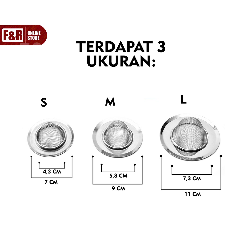 Saringan Wastafel Cuci Piring Stainless Jala Saringan Afur Bak Cuci Gelas Sink Strainer Filter Air