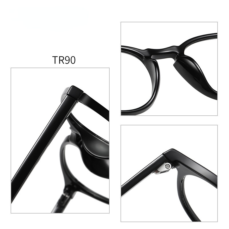 (Yuzhu) Tr90 Kacamata Komputer Anti Blue Light Frame Bulat Gaya Retro