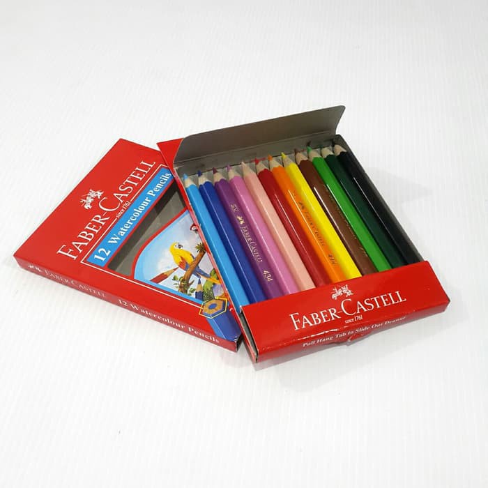 

RK Pensil Warna Faber Castell Water Colour 12 Short Pendek #114461 Colour Pencil Kemasan Dus