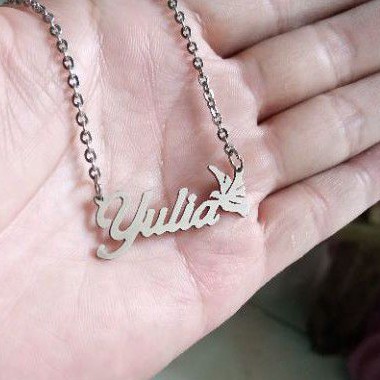 Kalung nama custom anti karat titanium stannles steel wanita/ anak