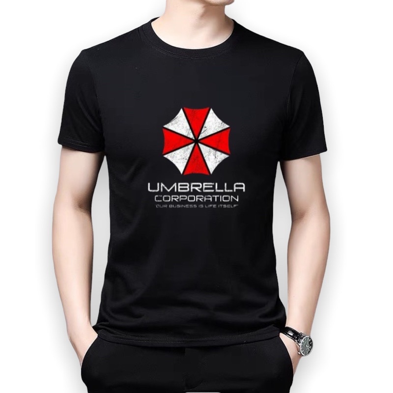 Kaos Tshirt  Pria Umbrella Resident Evil Baju Distro Basic Lengan Pendek Kasual