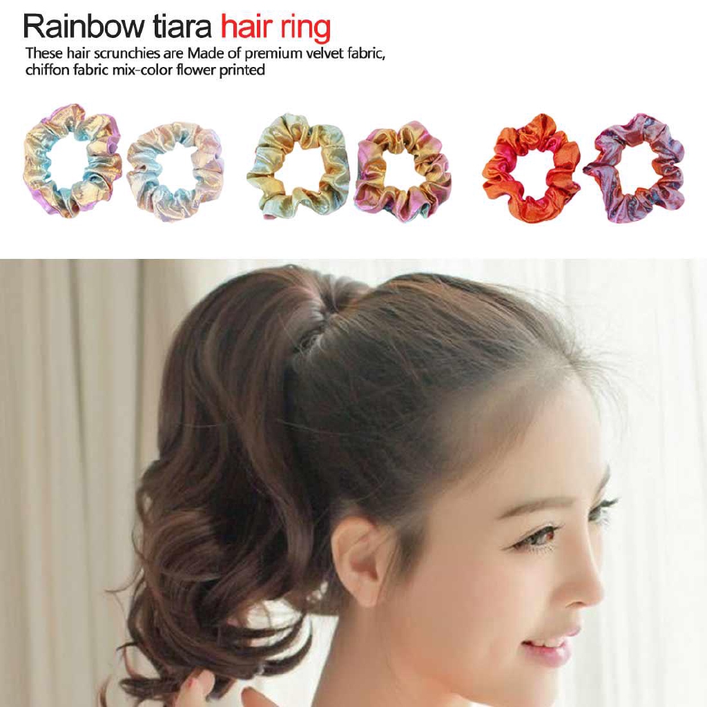Bandana Elastis Aksen Bunga Warna Emas Silver Untuk Aksesoris