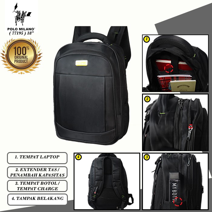 PROMO TAS RANSEL SEKOLAH MURAH POLO CAVALLO -77195 - TAS RANSEL PRIA ANTI AIR PALING LARIS