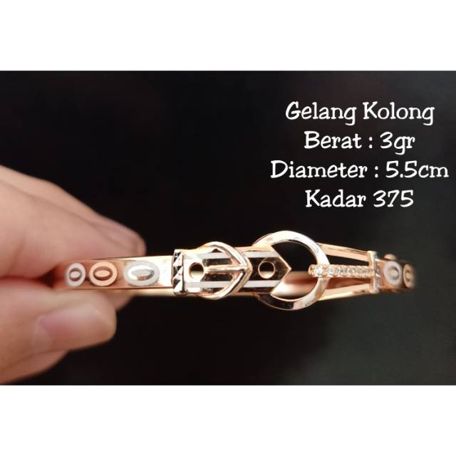 Gelang Emas Model Kolong Mata Berat 3gr Kadar 375