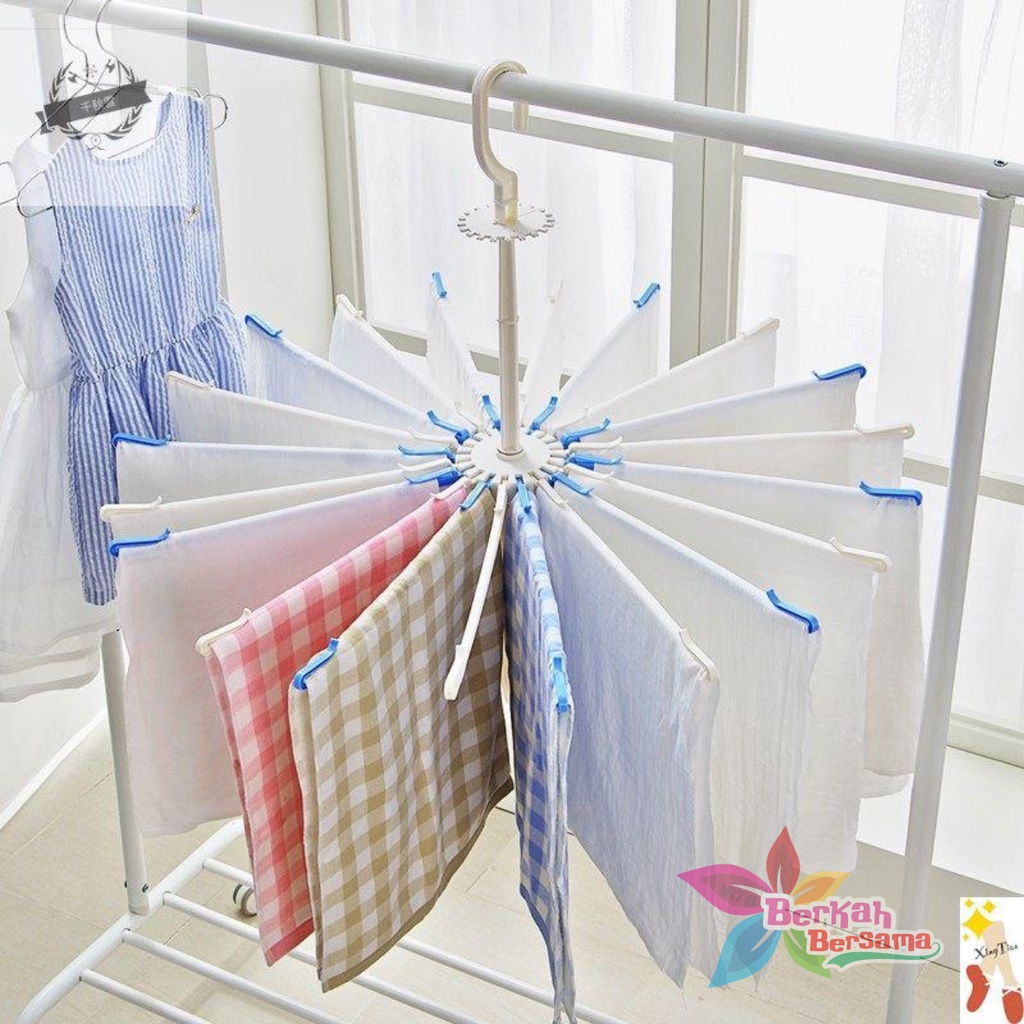 RT88 folding hanger gantungan jemuran baju bayi putar 360 derajat 20 stick pengait BB6382