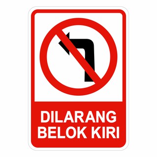 Jual Rambu Plang Dilarang Belok Kiri 35cm x 50cm Plat Alumunium