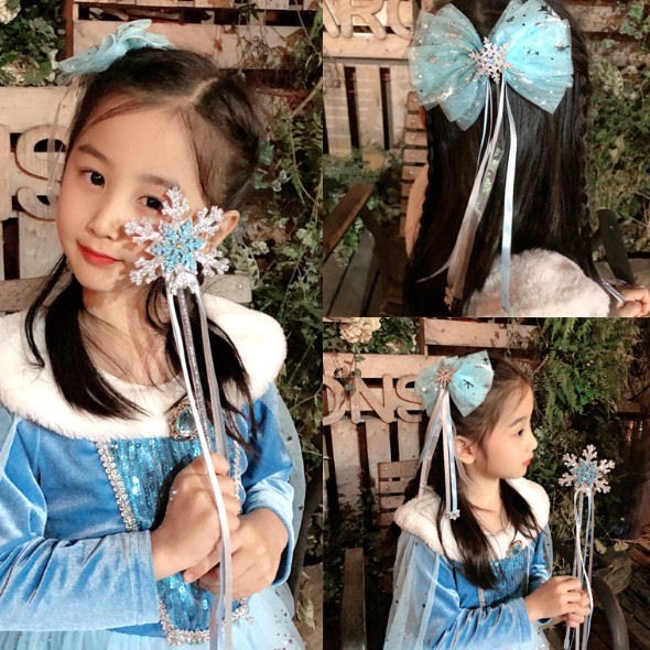 Jepit Pita Frozen / Frozen Bow Hair Clip