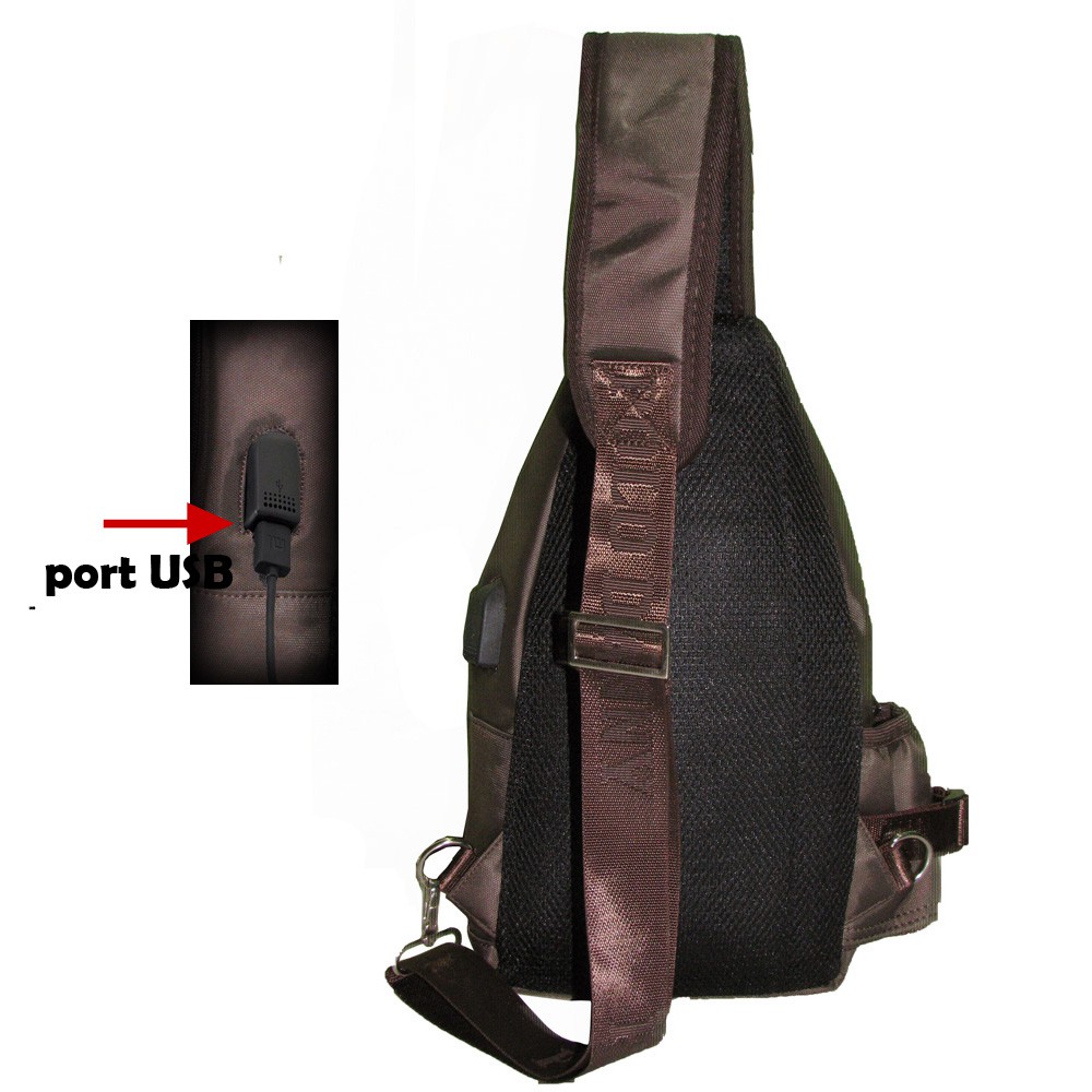 Tas Punggung Pria/Tas DadaTas Selempang Port USB Polo Danny Crosbody Import