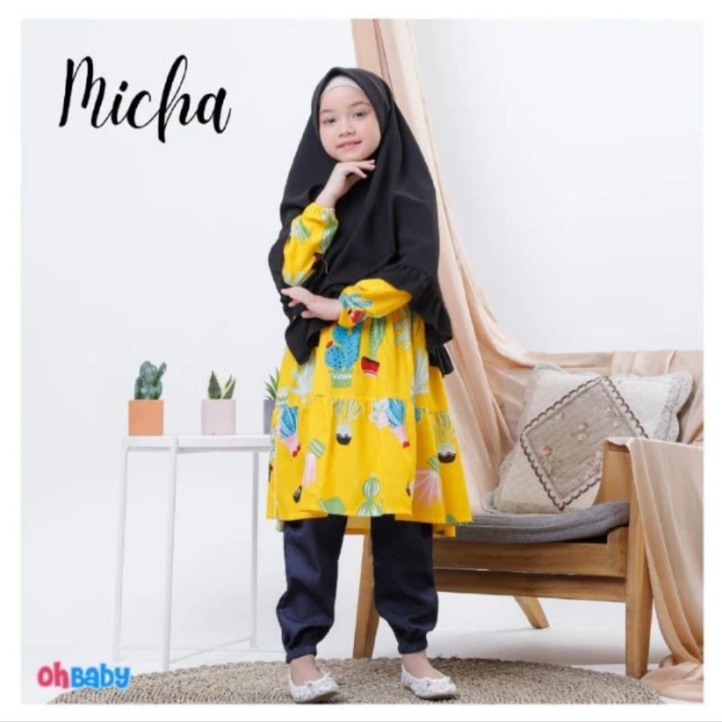 Cutetrik Store_Setelan Celana Anak Oh Baby Micha