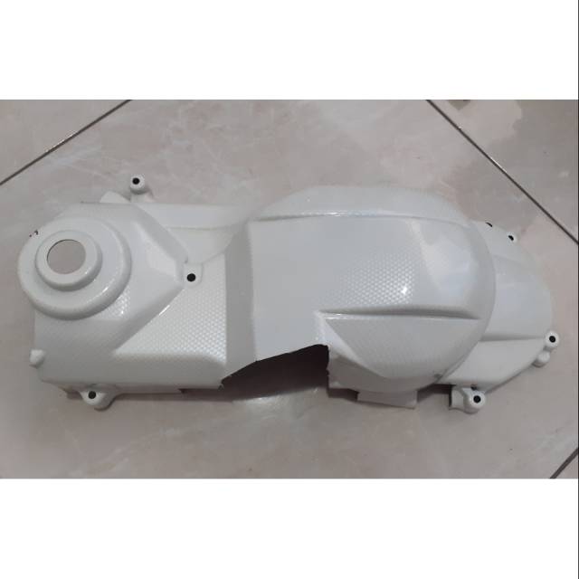 Cover tutup cvt xeon karbon putih