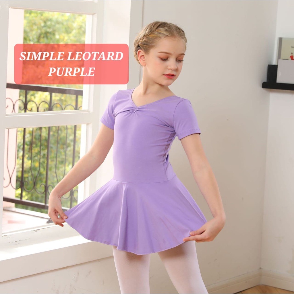 SIMPLE LEOTARD BAJU BALET GYM GYMNASTIC SENAM ANAK REMAJA BALLERINA IMPOR ADEM NYAMAN